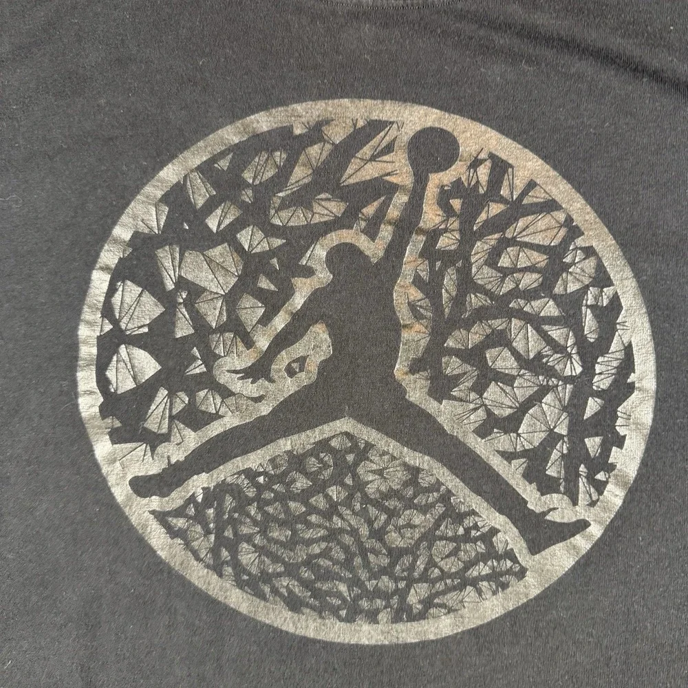 Jordan Jumpman Graphic T Shirt Black Distressed Basketball Nike Men's XXL